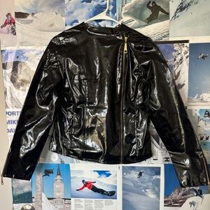 Live a Little Black Patent Faux Leather Jacket